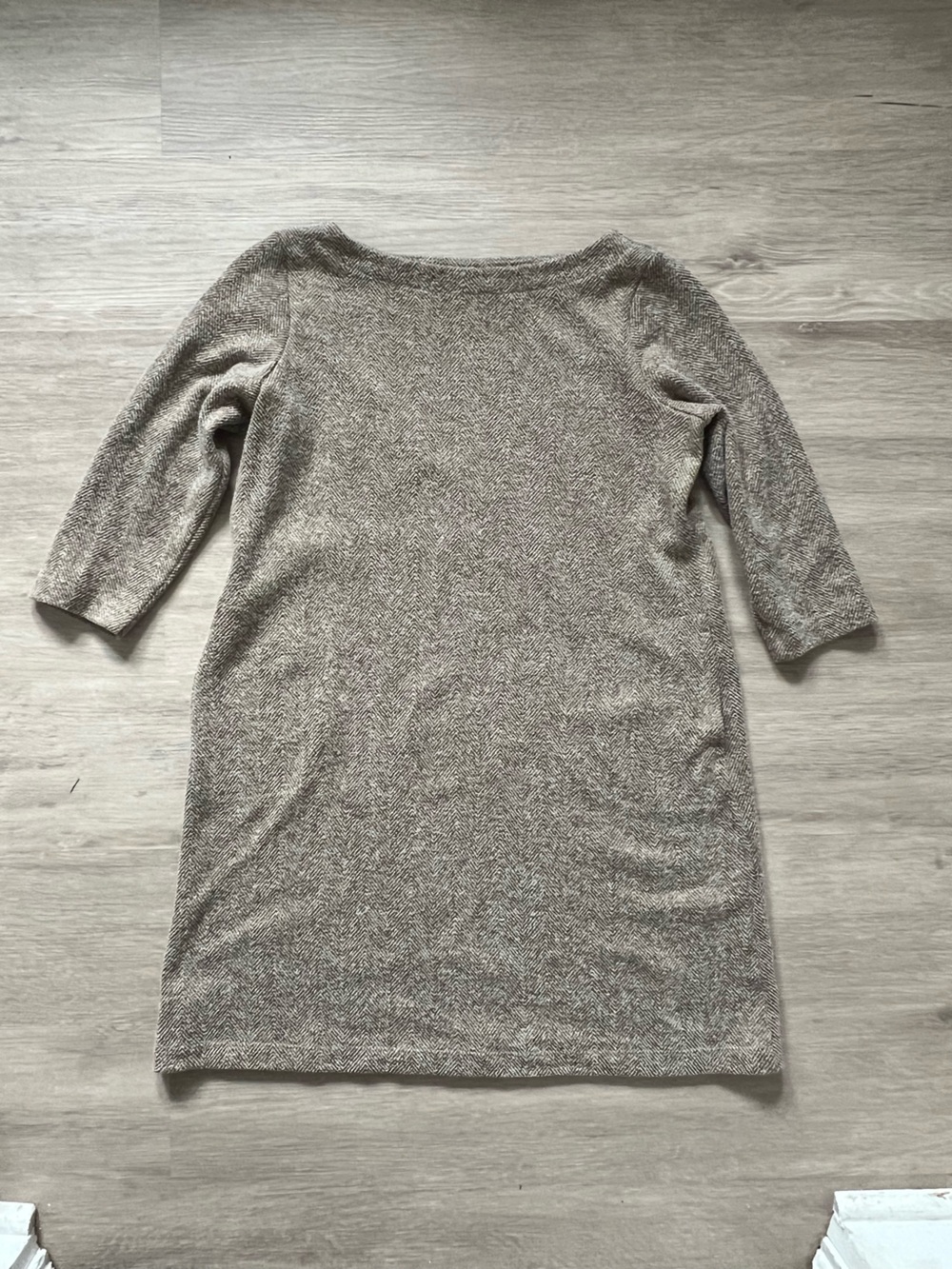 J. Jill Heathered Taupe Cream Herringbone Work Dress Small Petite - Picture 1 of 7